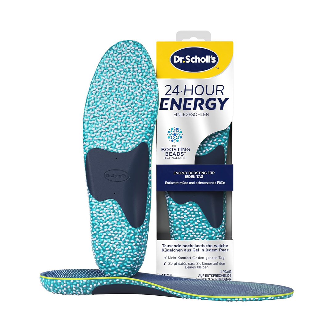 Dr Scholl's 24 Hour Energy Insoles with Memory Foam and Boosting Beads Flexible Arch Support EU Size 40 to 47 5