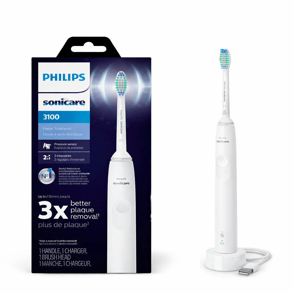 Philips Sonicare 3100 Electric Toothbrush – Rechargeable Sonic Power Toothbrush with Pressure Sensor & Plaque Removal**