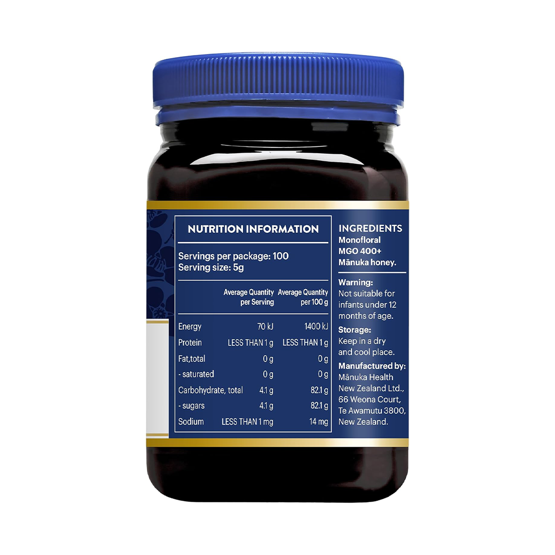 Manuka Health Raw Manuka Honey MGO 400 UMF 13 500g