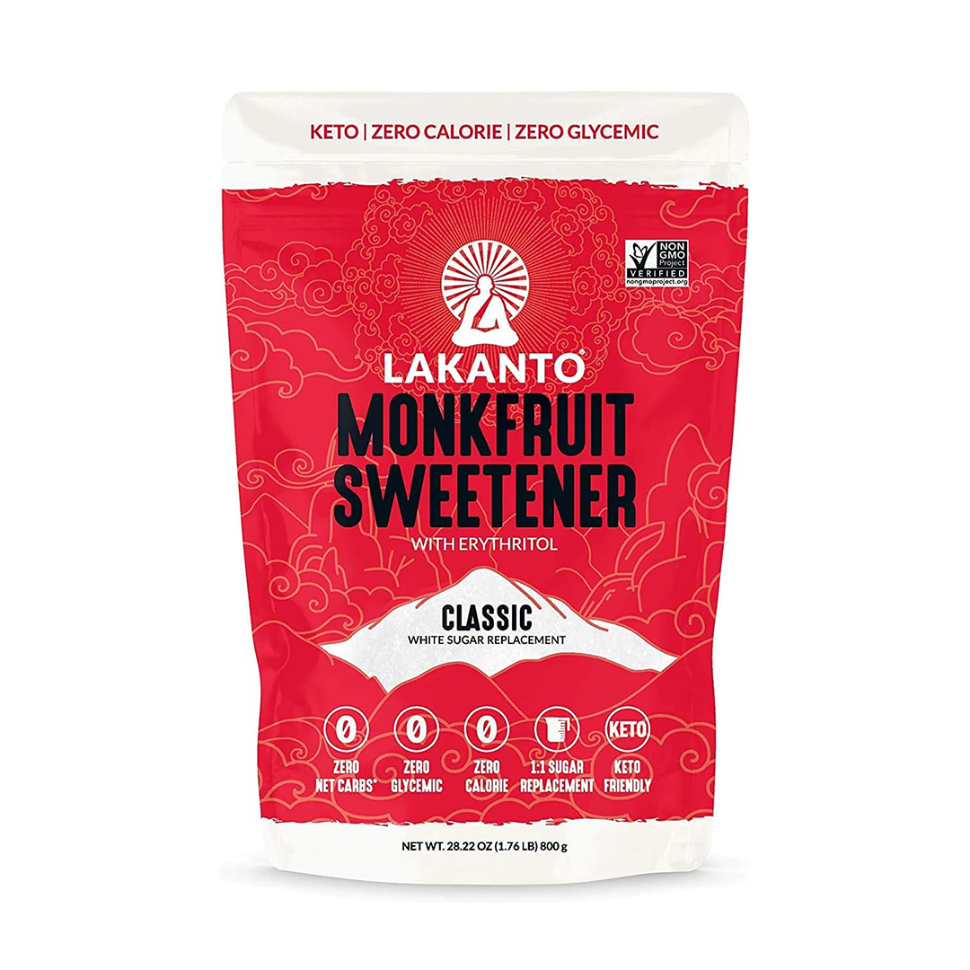 Lakanto Classic Monk Fruit Sweetener Zero Calorie Sugar Substitute, Keto Friendly 800g