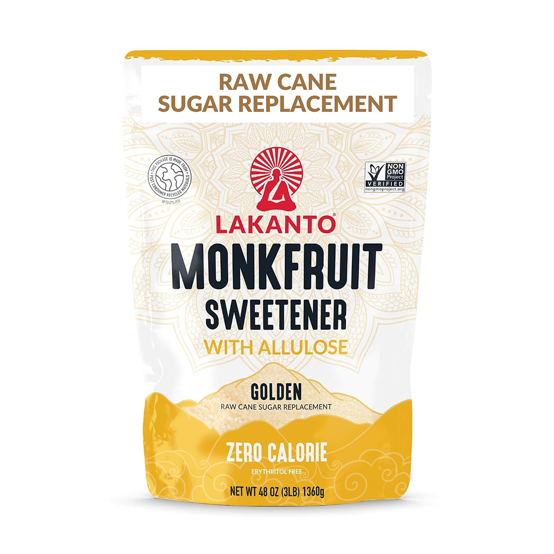 Lakanto Golden Monk Fruit Sweetener with Allulose Raw Sugar Substitute, 3 lb