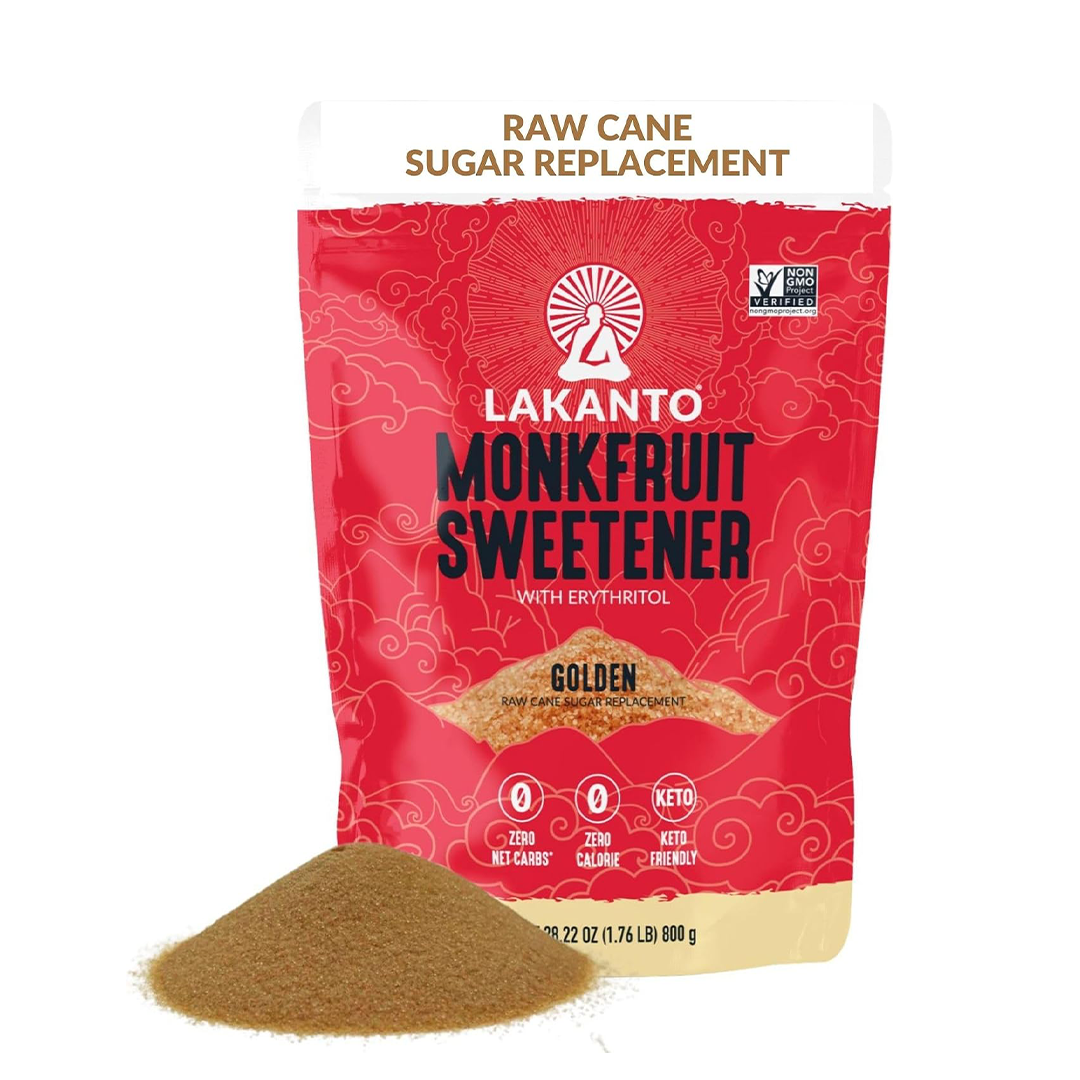 Lakanto Golden Monk Fruit Sweetener with Erythritol Keto Sugar Substitute, 1.76 lb