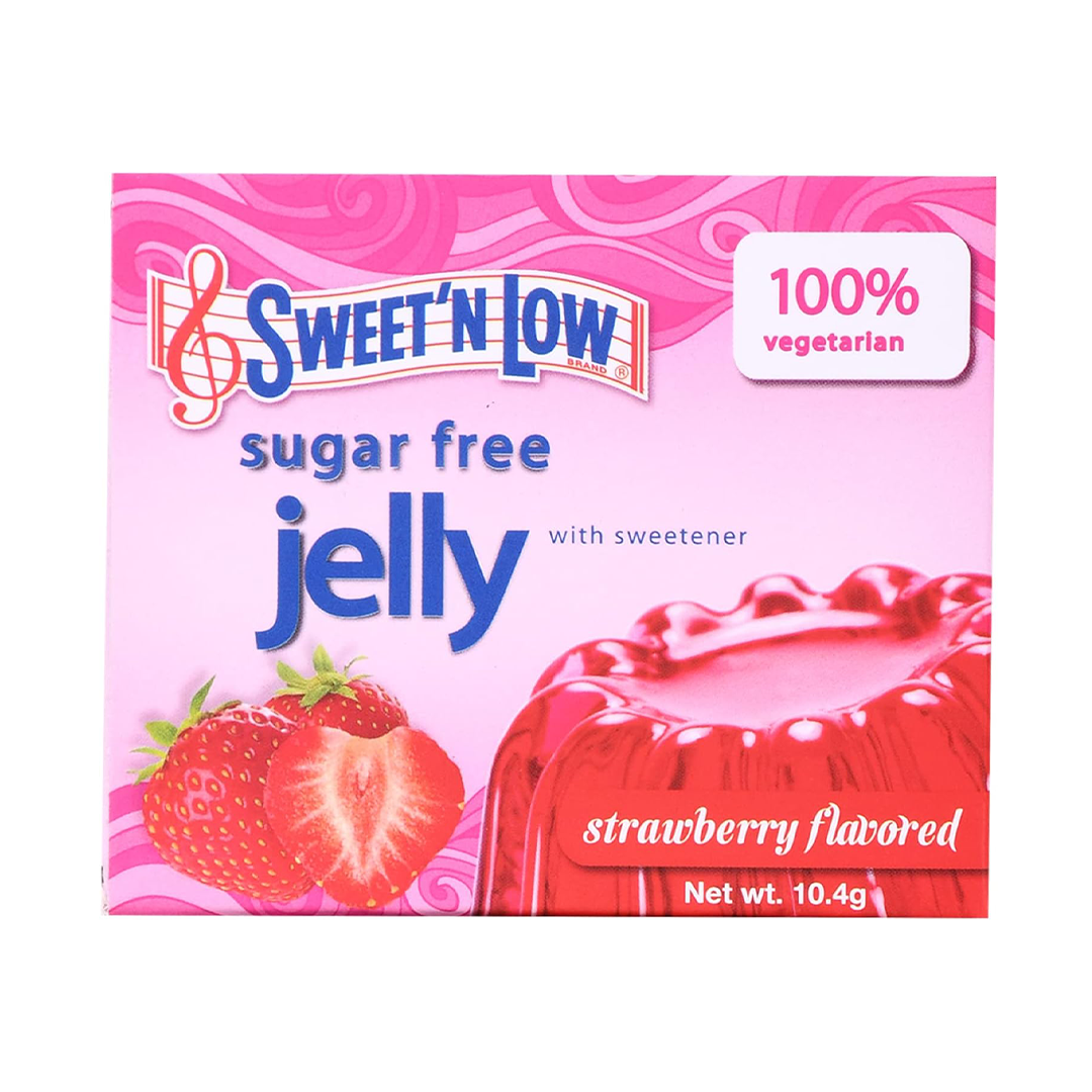 Sweet'N Low Sugar-Free Strawberry Jelly Mix 10.4g – Low-Calorie Vegetarian Gelatin Dessert