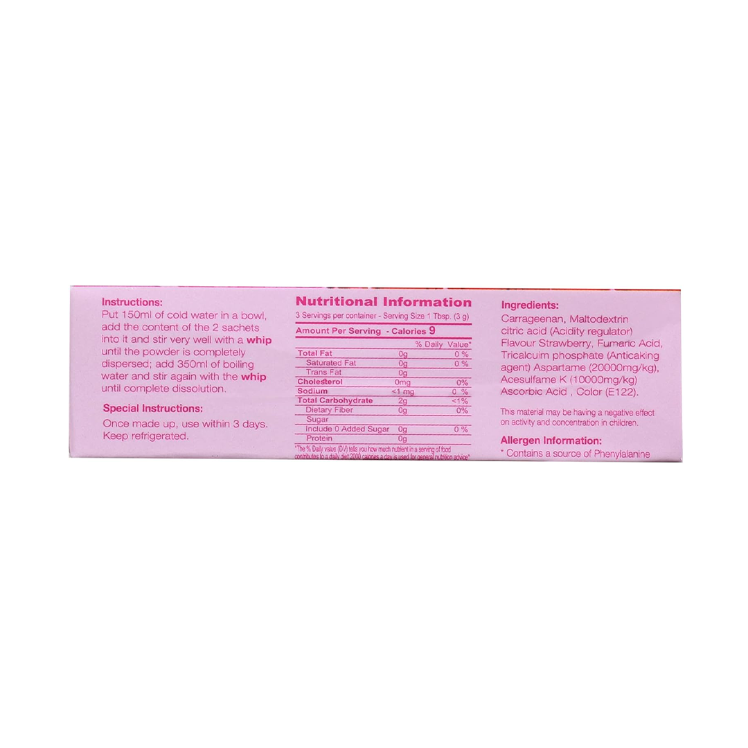 Sweet'N Low Sugar-Free Strawberry Jelly Mix 10.4g – Low-Calorie Vegetarian Gelatin Dessert