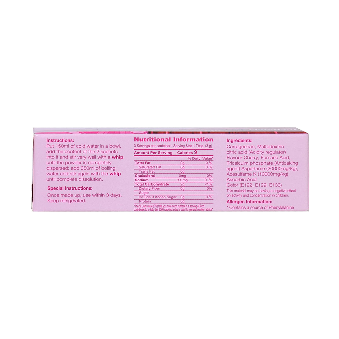 Sweet'N Low Sugar-Free Cherry Jelly Mix 10.4g – Low-Calorie Vegetarian Gelatin Dessert