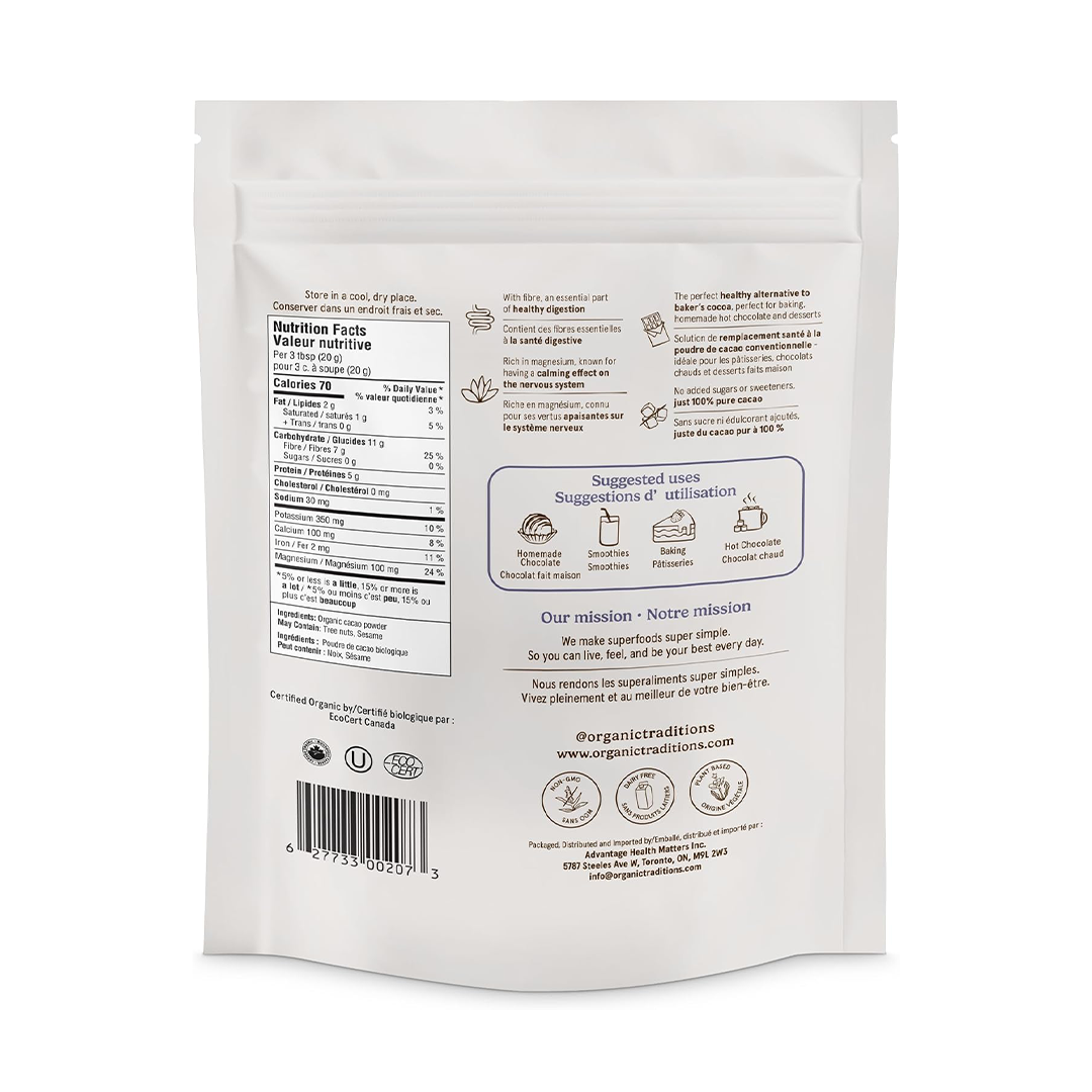 Organic Traditions Cacao Powder 227g