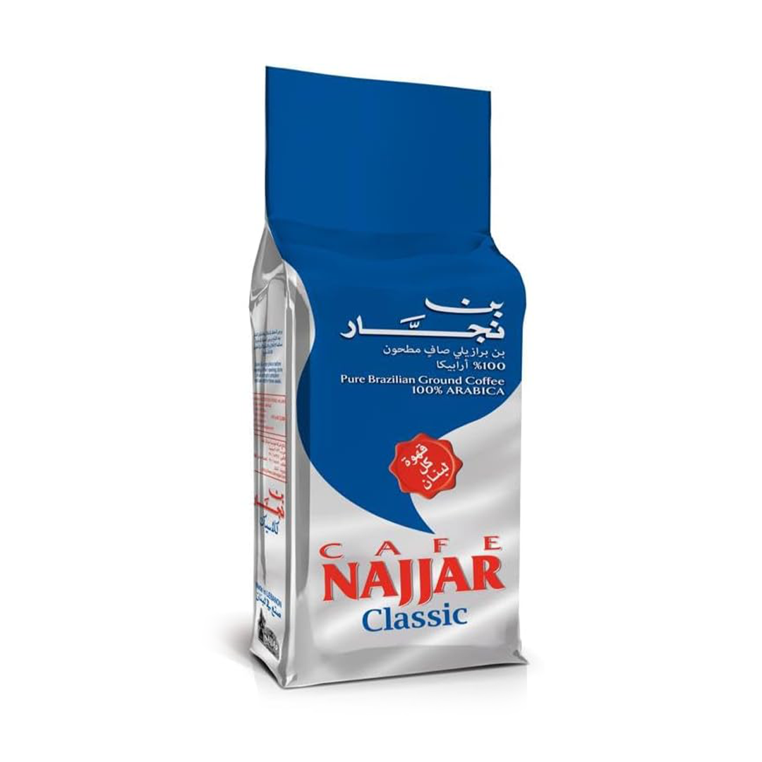 Cafe Najjar Classic Ground Coffee 200g Pure Brazilian 100% Arabica for Turkish, Arabic and Armenian Coffee