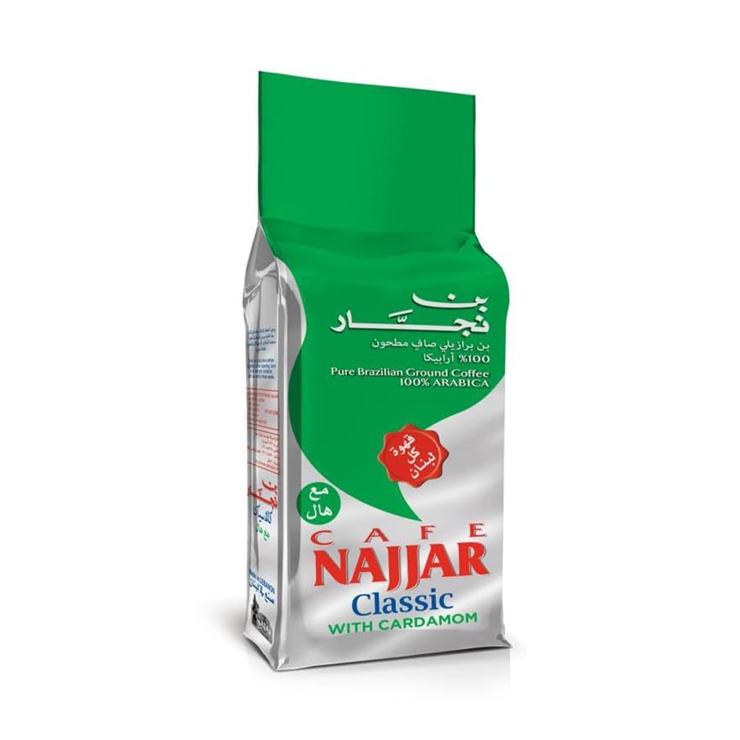 Cafe Najjar Classic Ground Coffee 200g Pure Brazilian 100% Arabica for Turkish, Arabic and Armenian Coffee