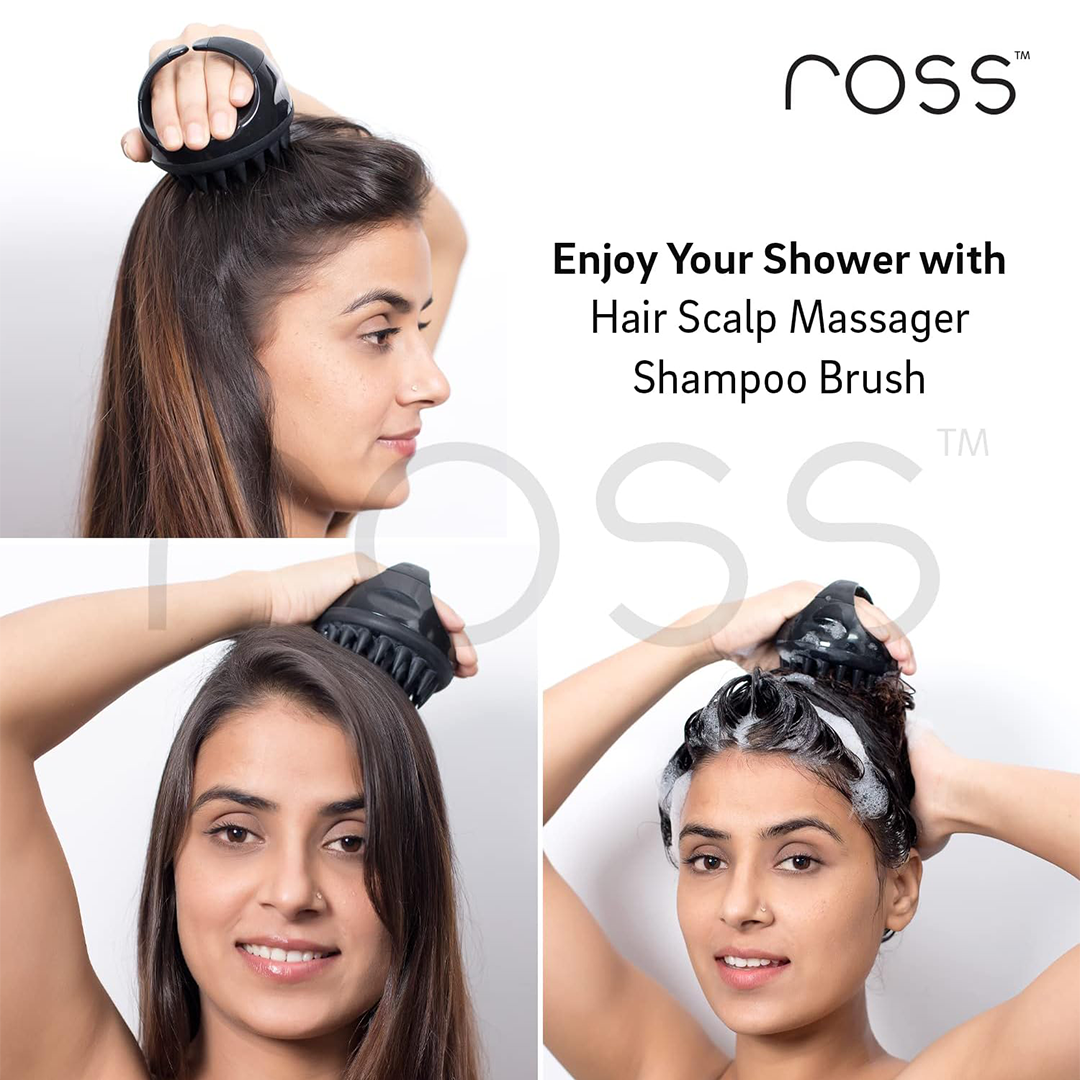 Ross Scalp Massager Brush Black
