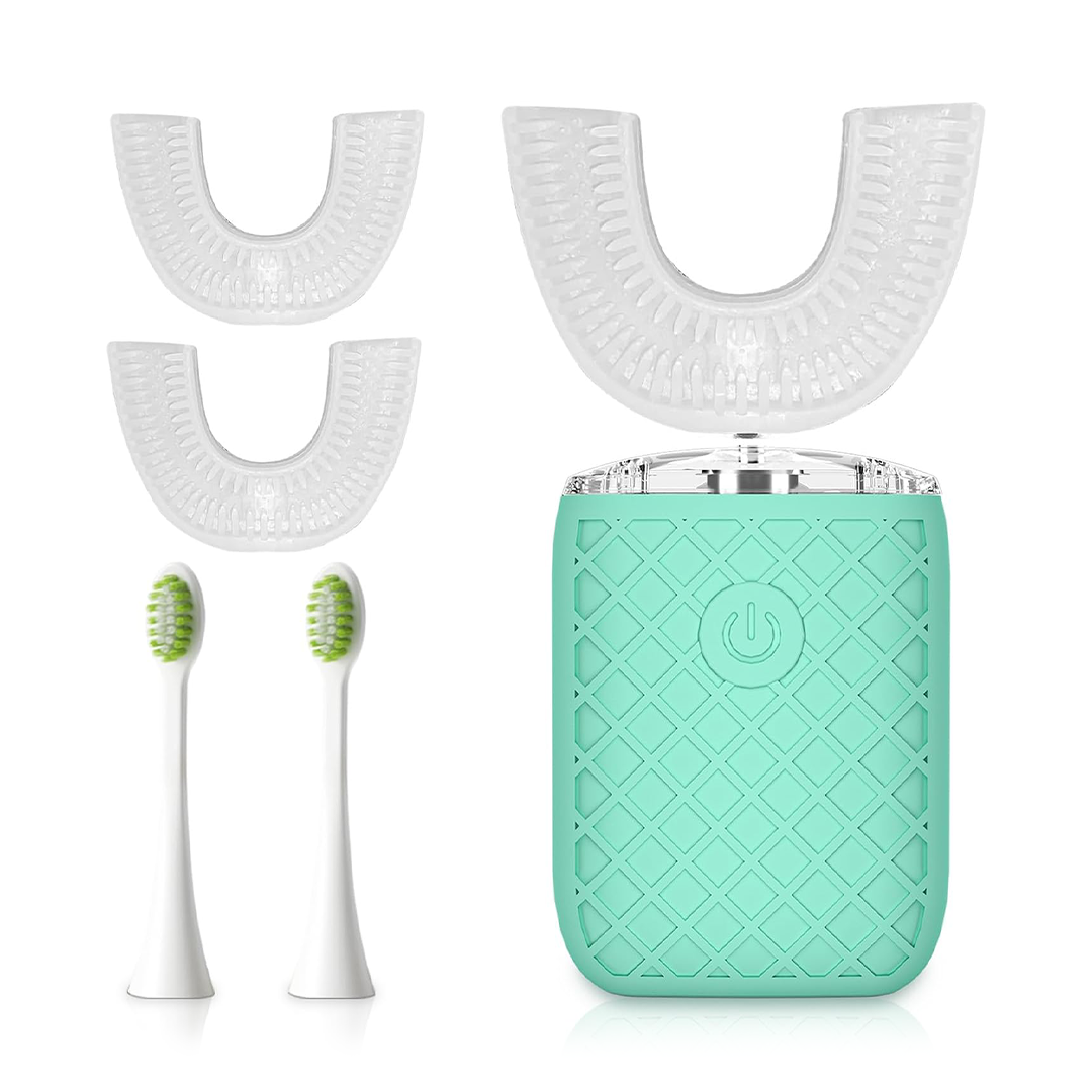 yeklike Hands-Free Sonic Electric Toothbrush | 360° Oral Cleaning & LED Teeth Whitening | Food-Grade Silicone, IPX7 Waterproof | Adult Size