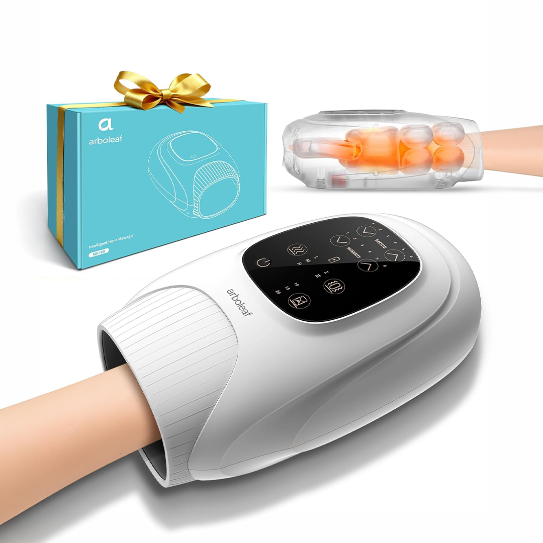 Pryfey Cordless Hand Massager 9 Modes & 9 Intensities (White)