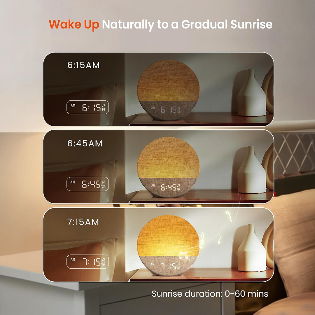 Dreamegg White Noise Machine with 29 Sounds, Sunrise Alarm Clock, Wake Up Light Alarm Clock with 5 Wake up Sounds,