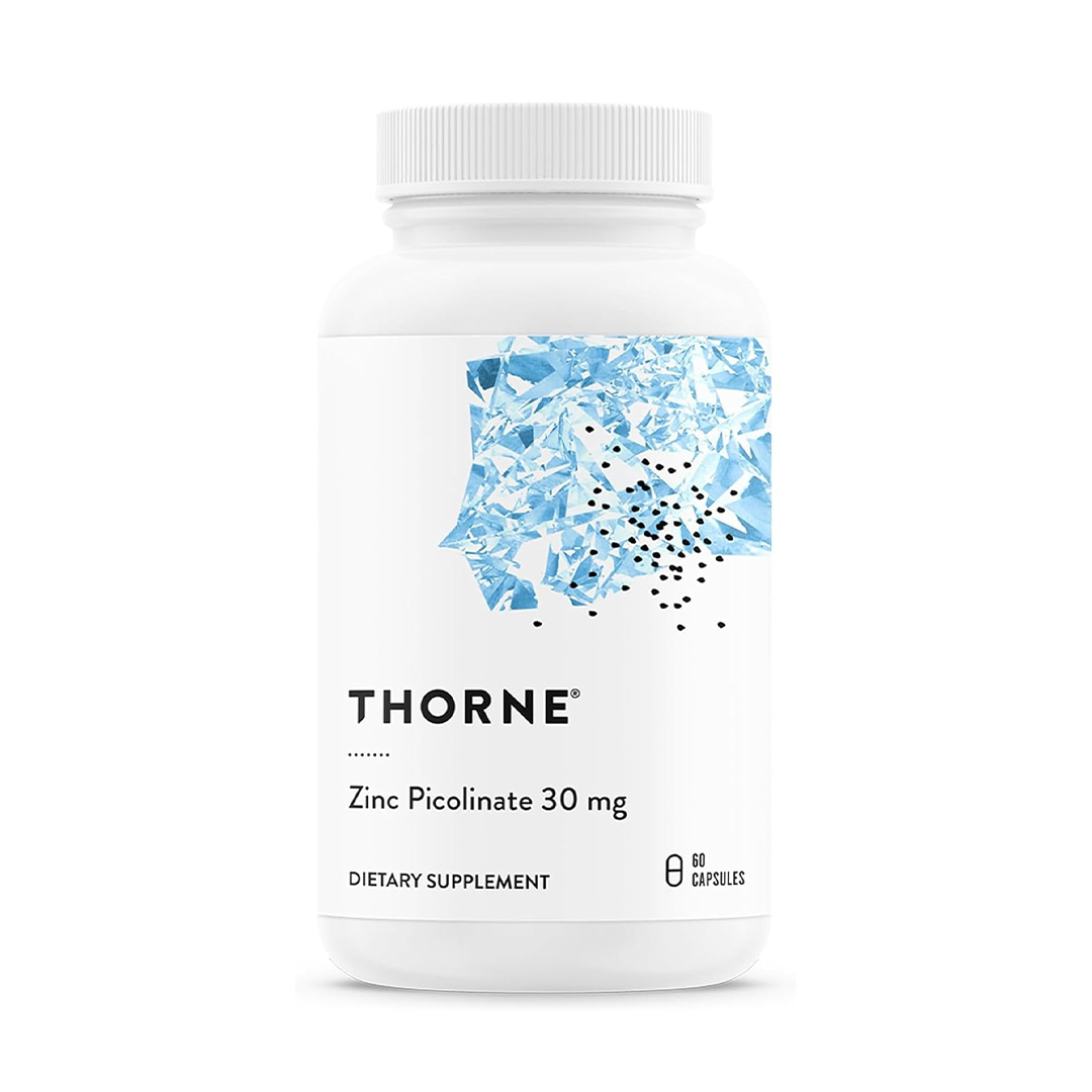 THORNE Zinc Picolinate 30 mg - Well-Absorbed Zinc Supplement for Growth and Immune Function - 60 Capsules
