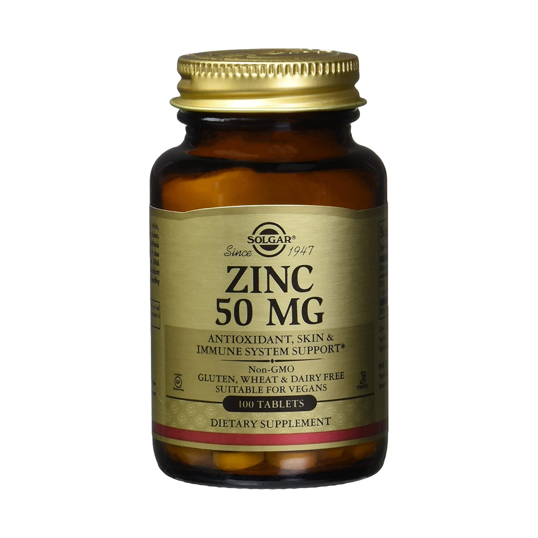 Solgar Zinc Tablets for Healthy Skin/Immune System and Antioxidant Support (50mg, 100 Pieces)