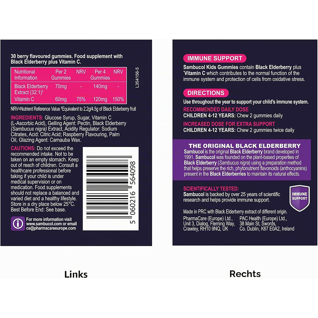 Sambucol Kids Immune Support Gummies with Vitamin C & Black Elderberry - Boosts Immunity & Supports Overall Health - 30 Delicious Gummies