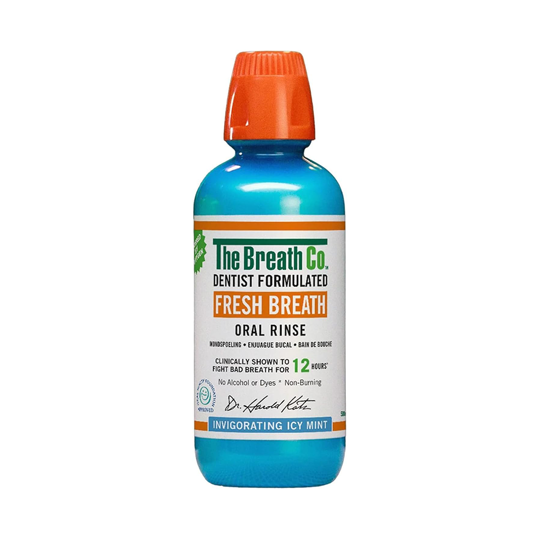 The Breath Co Fresh Breath Oral Rinse Alcohol-Free Icy Mint Mouthwash, 473ml