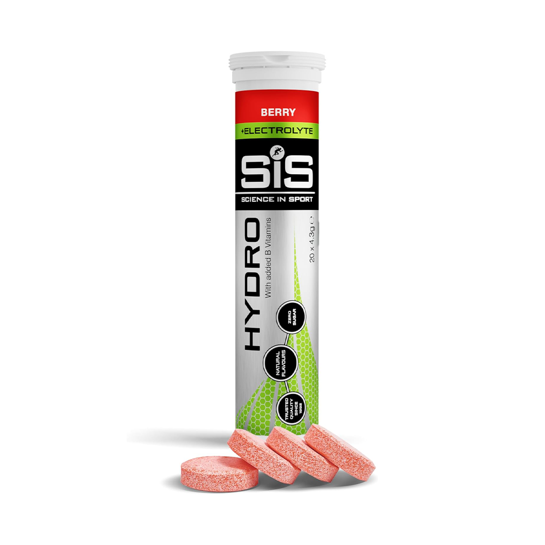 SiS Go Hydro Zero Sugar Effervescent Electrolyte Tablets Berry Hydration Recovery 20 Pack