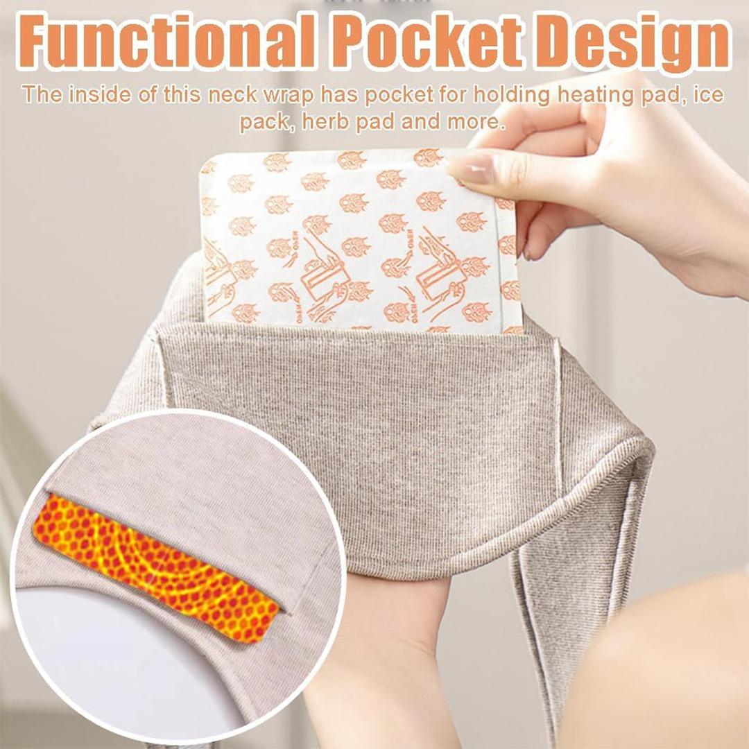Reusable Neck Warmer Heat Therapy Wrap Pain Relief with Heating Pad Pockets