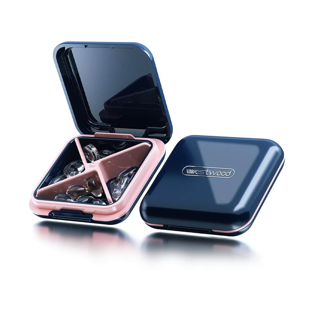 Westwood Portable Pill Organizer with 4 Compartments