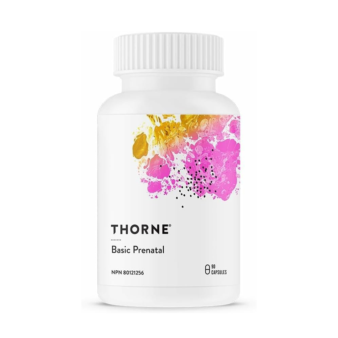 Thorne Basic Prenatal – فيتامينات متعددة متطورة لما قبل الولادة مع حمض الفوليك النشط والكولين للنساء الحوامل والمرضعات | 90 كبسولة