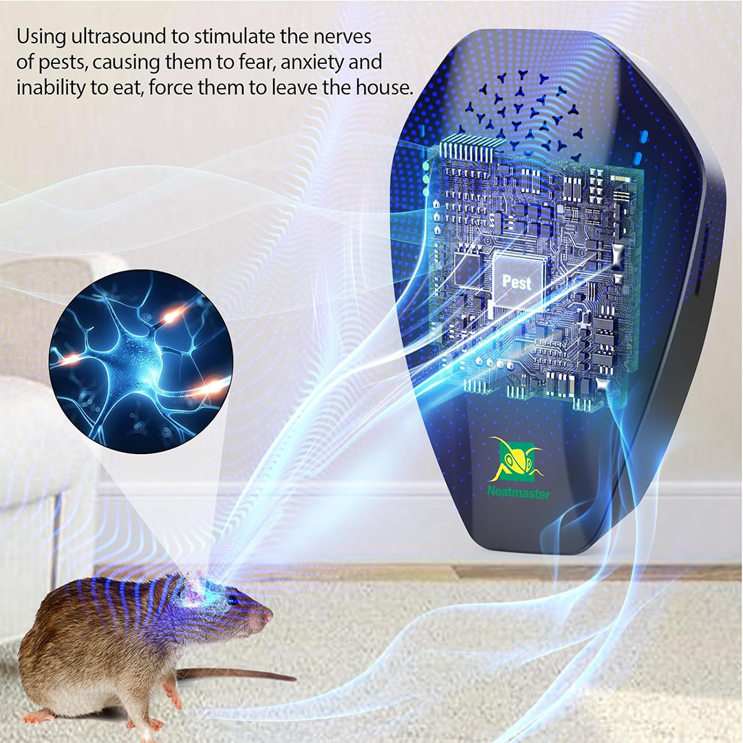 Neatmaster Ultrasonic Pest Repeller Electronic Plug-In Pest Control for Roaches, Mosquitoes, Mice & Insects