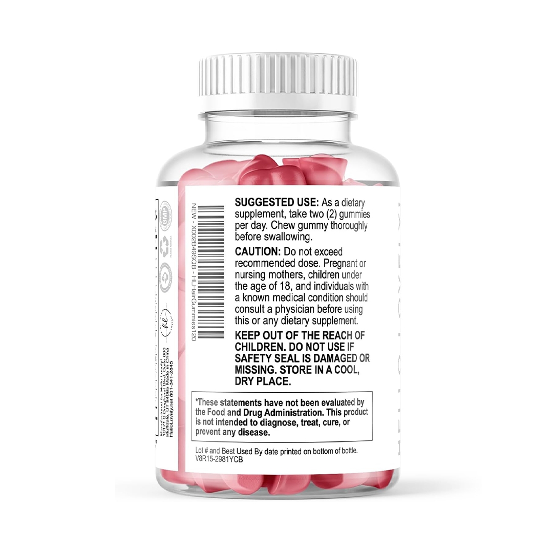 Hello Lovely Hair Vitamins Gummies Biotin 5000mcg for Hair Growth & Strong Nails 120 Count