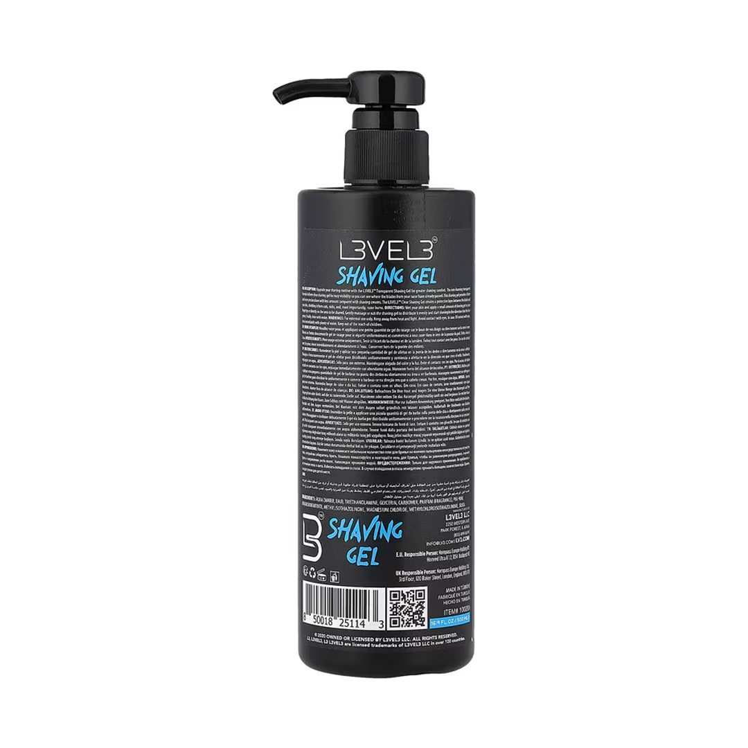 L3 Shaving Gel Aqua Non-Irritating Straight Razor Shave Gel, Refreshing Formula