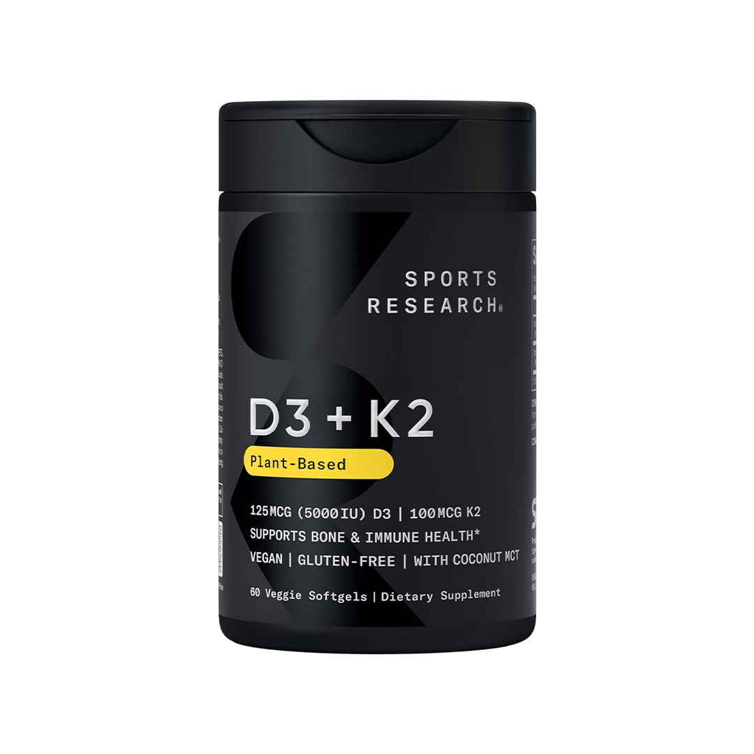 Sports Research Vitamin K2 + D3 Bone & Immune Support with Coconut Oil