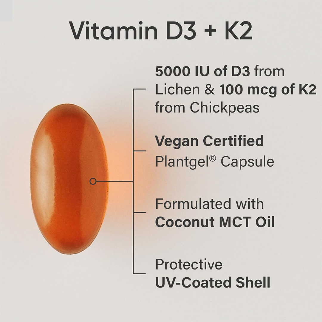 Sports Research Vitamin K2 + D3 Bone & Immune Support with Coconut Oil