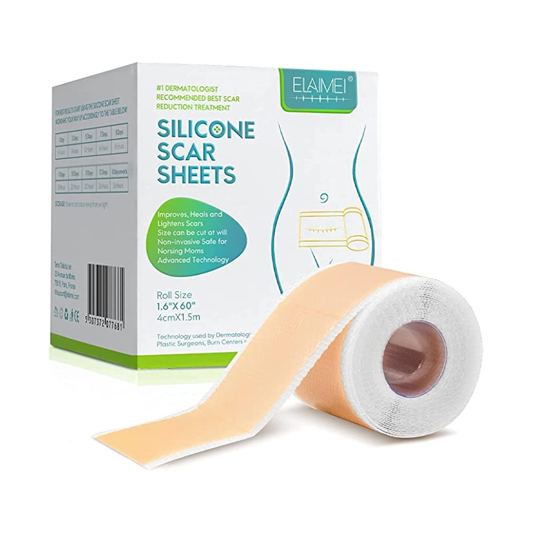 Wifamy Silicone Scar Sheets (1.6'' x 60'' Roll) Medical-Grade Scar Management
