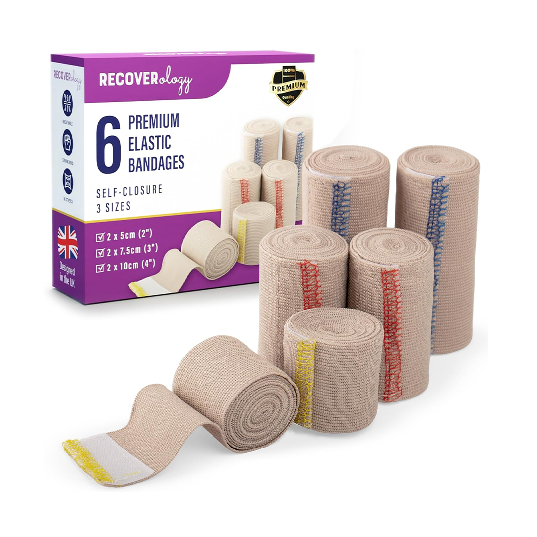 Premium Elastic Bandage Wrap Set (6 Pack) The "Total Support" Recovery Kit