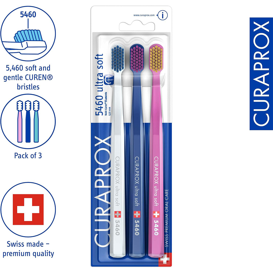 Curaprox CS 5460 Ultra-Soft Toothbrush (3-Pack) The "Gentle Giant" of Oral Care