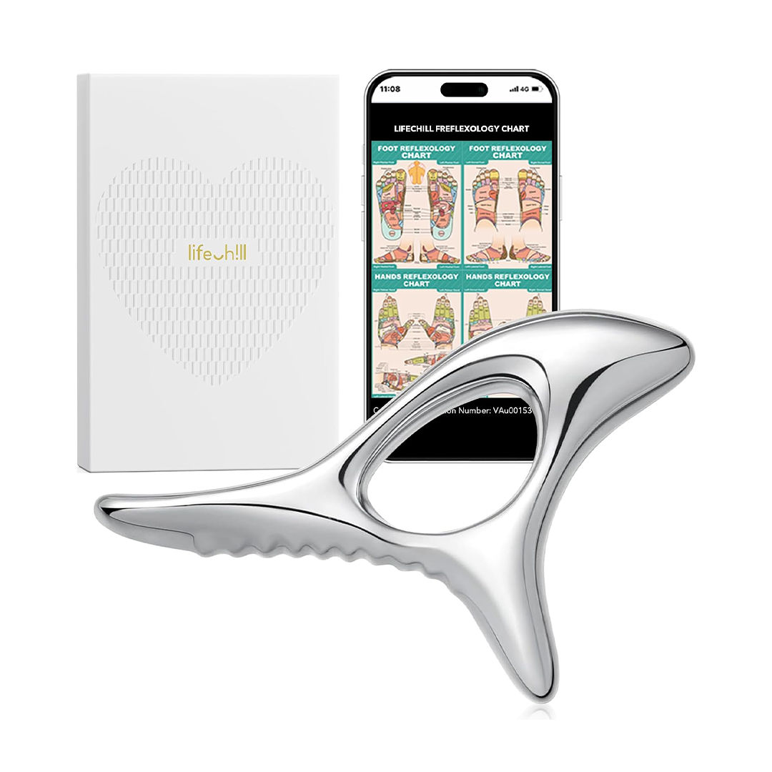 Lifechill Trigger Point Massage Tool Metal Gua Sha & Deep Tissue Massager for Fascia Release