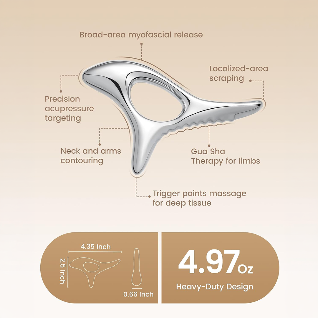 Lifechill Trigger Point Massage Tool Metal Gua Sha & Deep Tissue Massager for Fascia Release