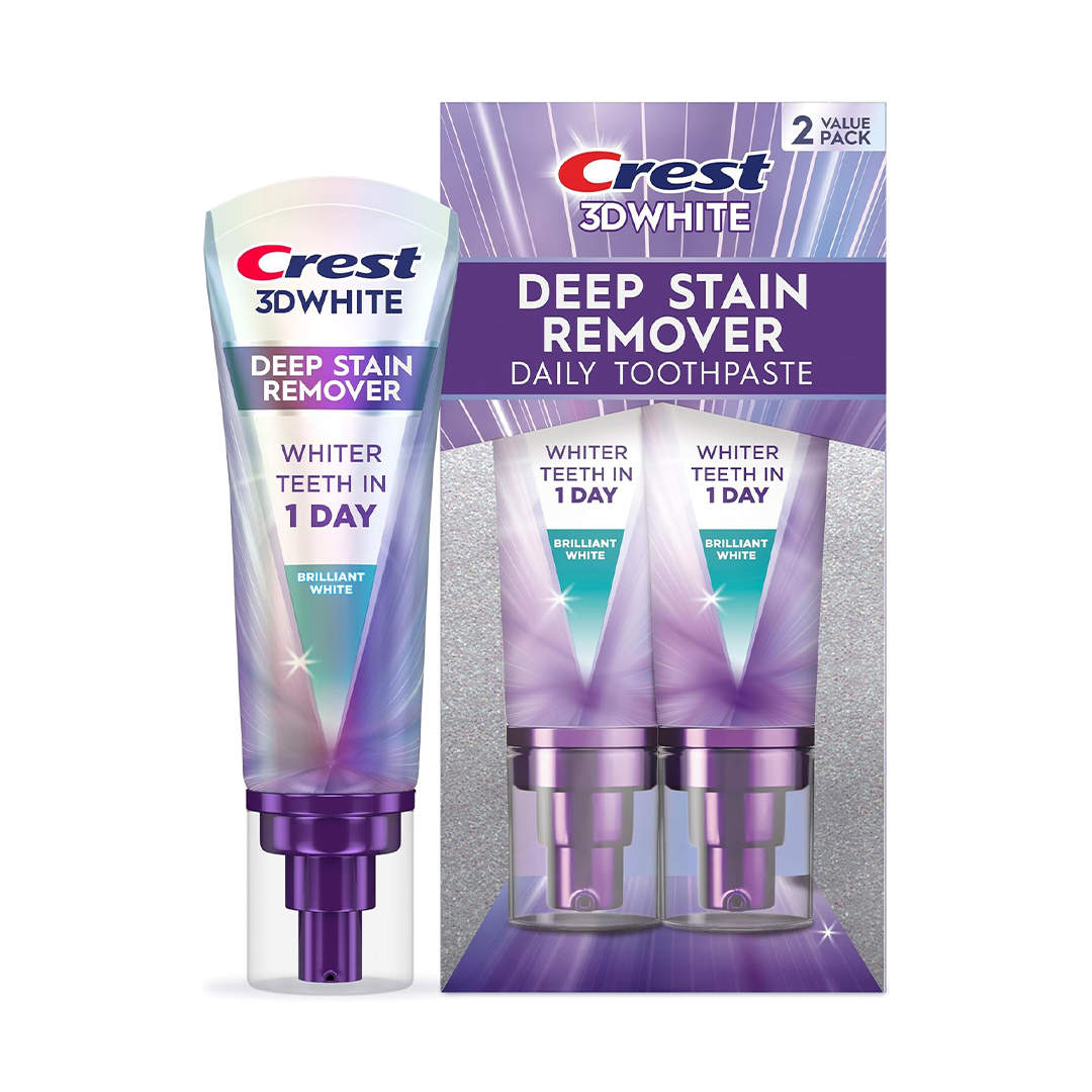 Crest 3DWhite Brilliance Deep Stain Remover Toothpaste 3.1 oz, 2-Pack