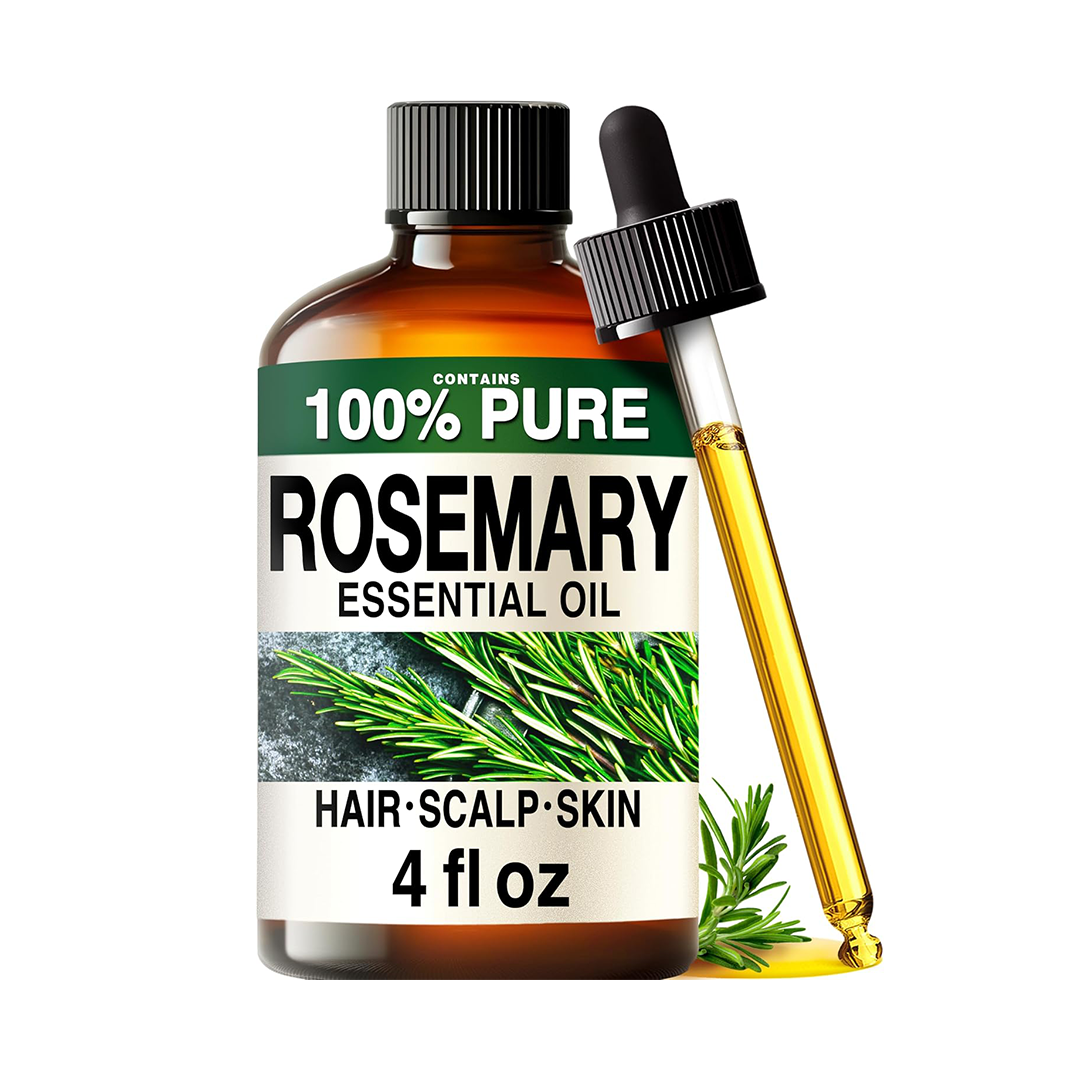 KUKKA Rosemary Essential Oil 4 oz, Hair, Skin, Aromatherapy & Diffuser Use