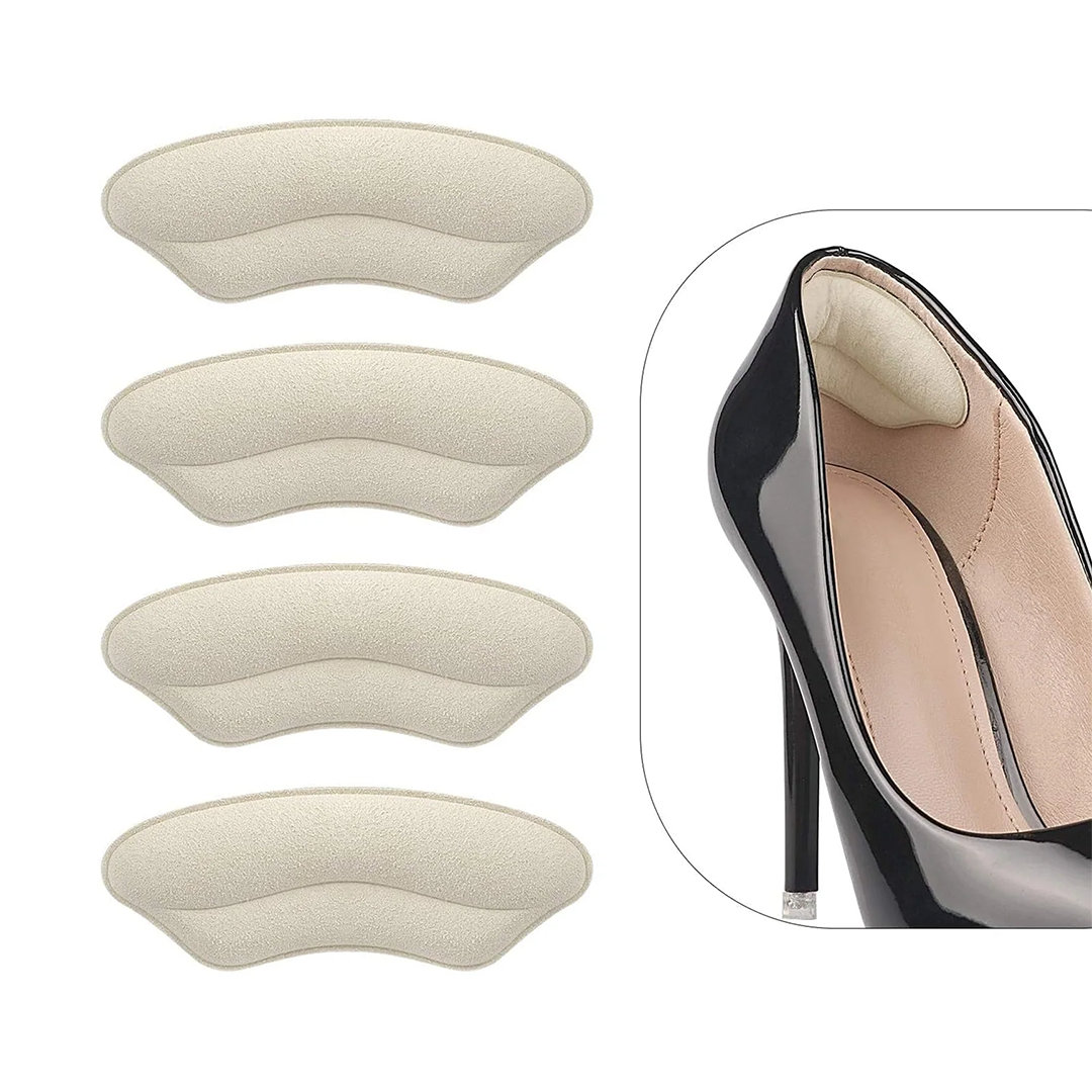 Heel Grips Liner Cushions Anti-Slip Heel Pads for Loose Shoes (4 Pairs)