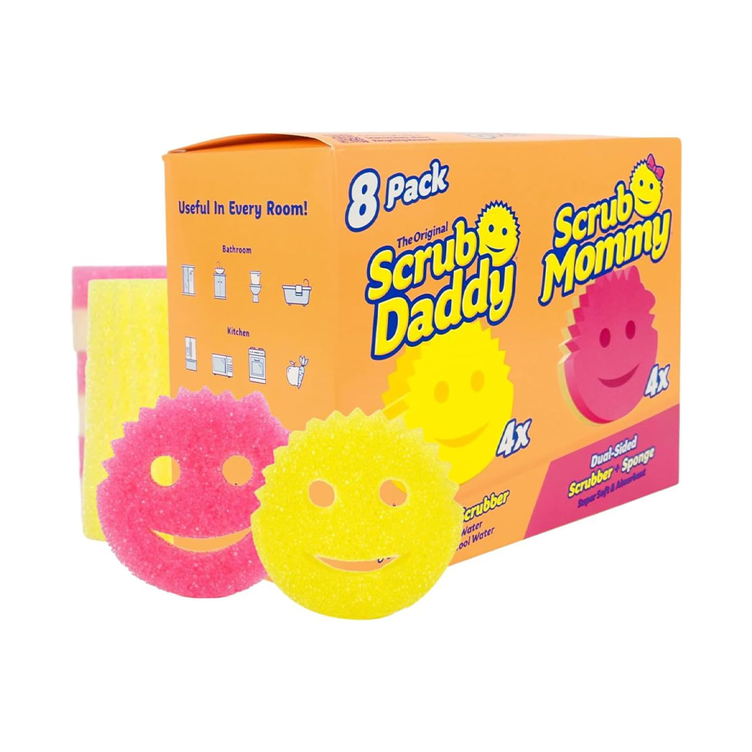 Scrub Daddy & Scrub Mommy Sponge Set 8 Pack Scratch-Free Kitchen Sponges for Dishes & Multipurpose Cleaning | BPA-Free