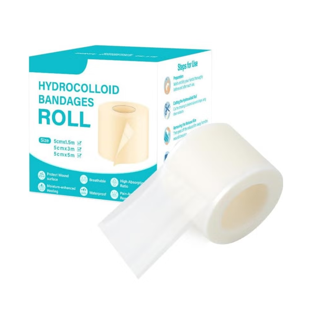 Hydrocolloid Bandage Roll 5cm x 1.5m Cut-to-Size Waterproof Wound Care Tape | Breathable Dressing for Sensitive Skin, Hands, Feet & Face