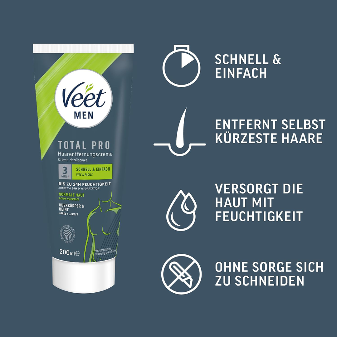 Veet for Men Power Effect Hair Removal Cream Fast Acting Body Depilatory