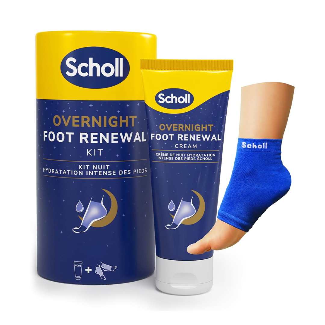 Scholl Overnight Foot Care Set 5% Urea Cream + Reusable Gel Heel Socks