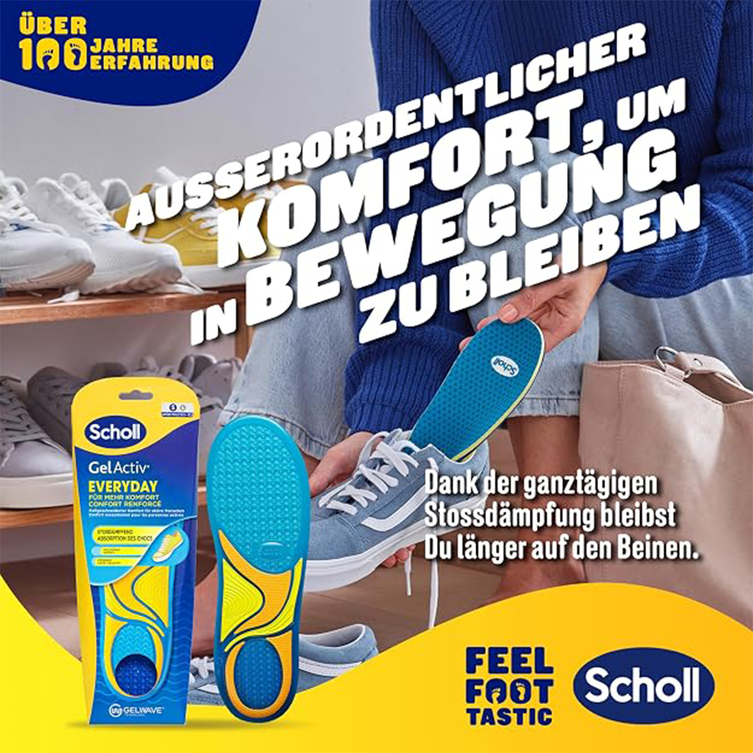 Scholl GelActiv Everyday Insoles for Men Memory Foam Gel Cushion Comfort