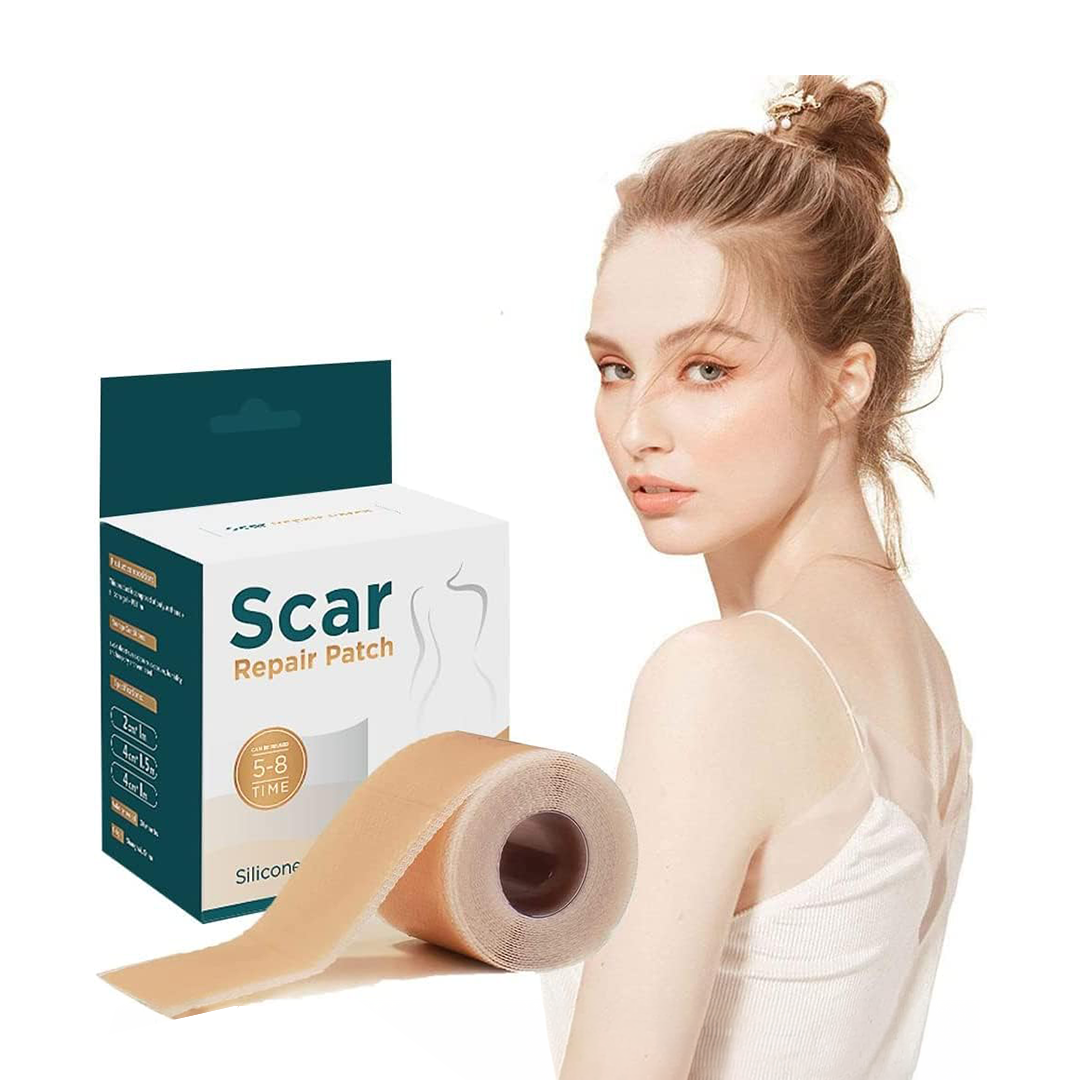 Silicone Scar Patches 4 x 300 cm Reusable Self Adhesive Scar Cover for Surgery Burns Trauma Acne and Skin Repair
