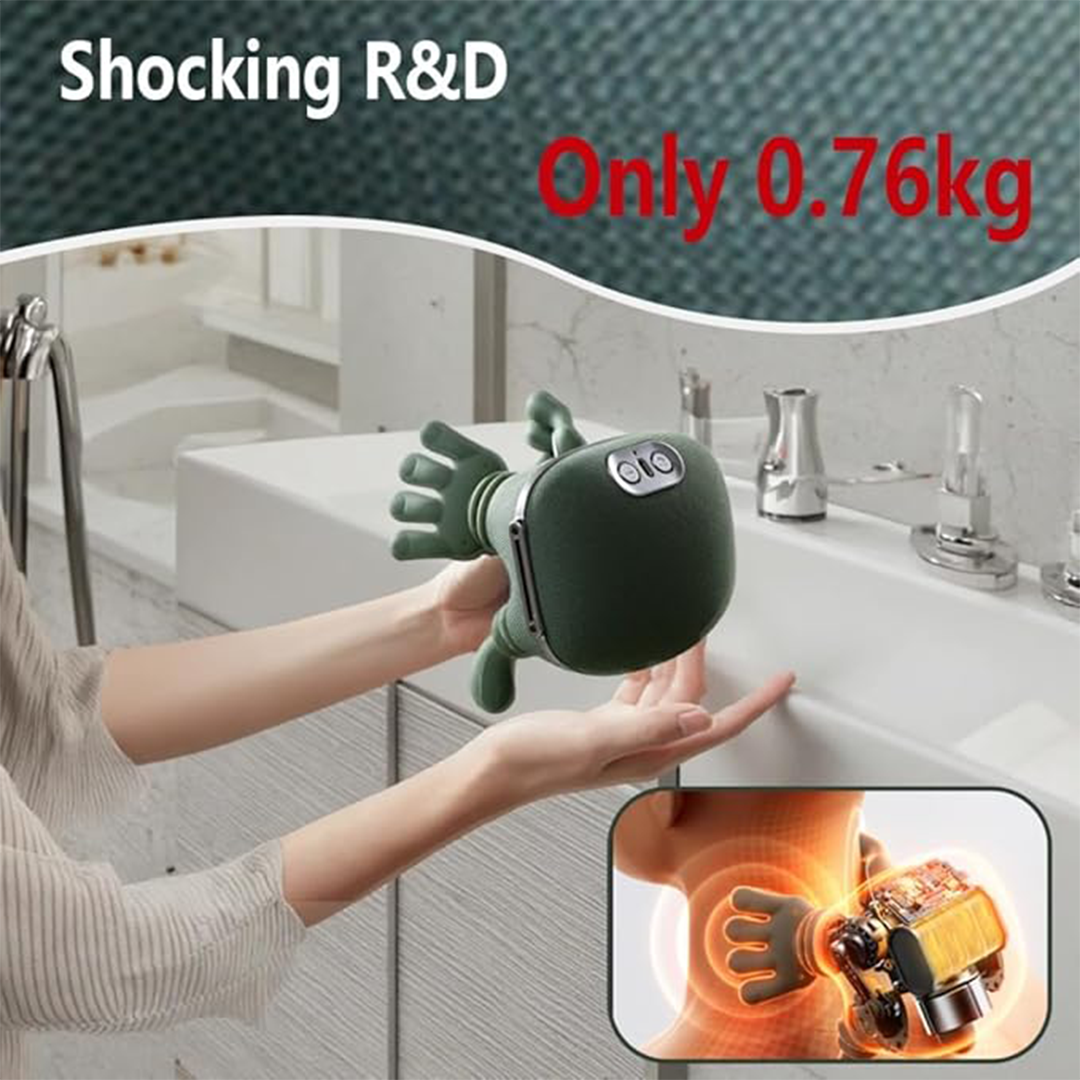ZoserX Bionic Heated Massager – Portable 4D Shiatsu Neck & Back Massager (Green)