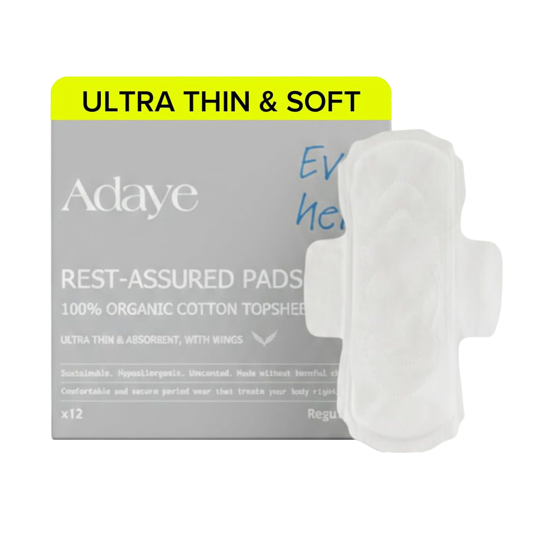 Adaye Organic Cotton Pads with Wings Regular Pack of 12