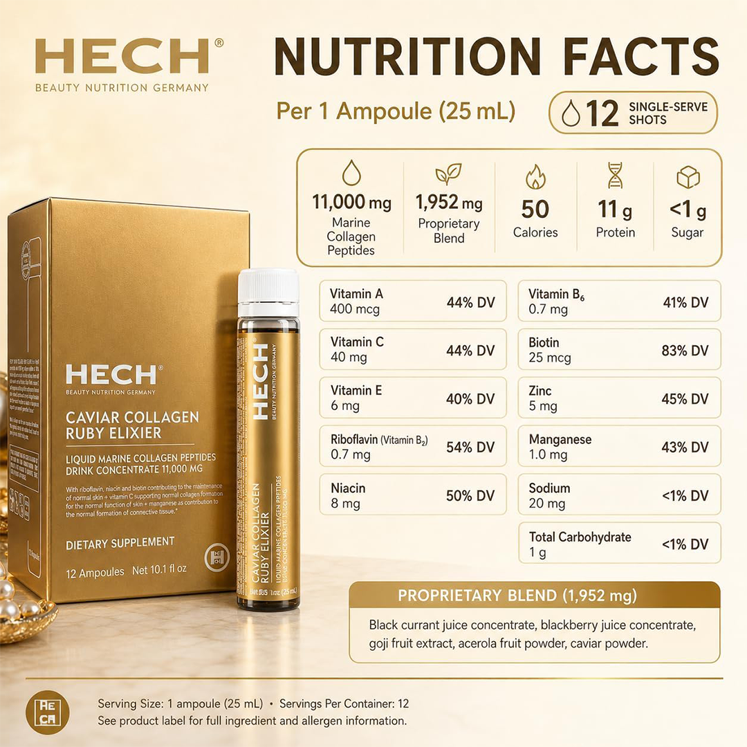 HECH Ruby Caviar Marine Collagen Shots