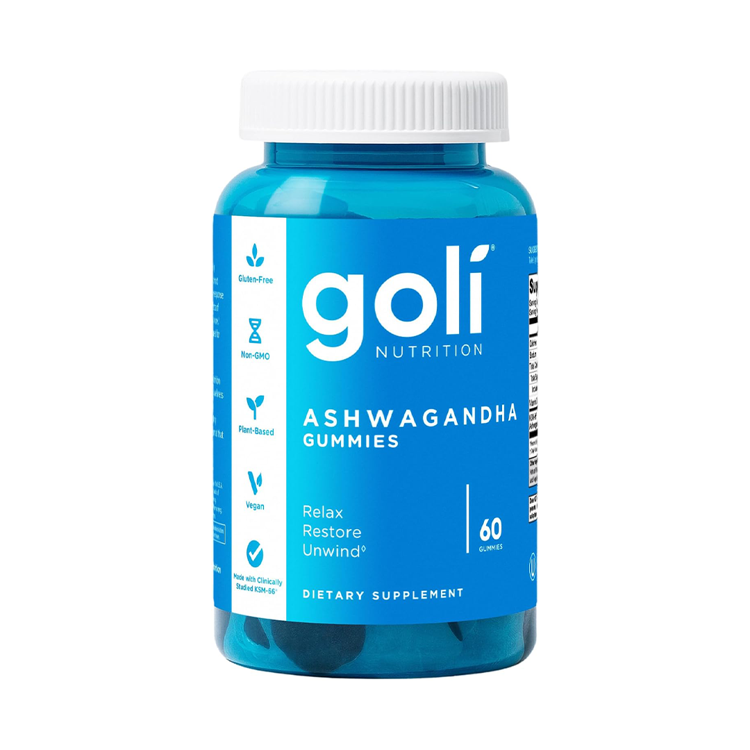 Goli Ashwagandha Gummies with Vitamin D Plant-Based Dietary Supplement 60 Gummies