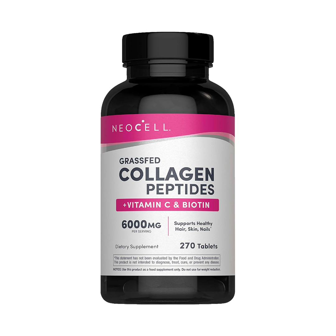NeoCell Grassfed Collagen Peptides with Vitamin C & Biotin 6000mg 270 Tablets