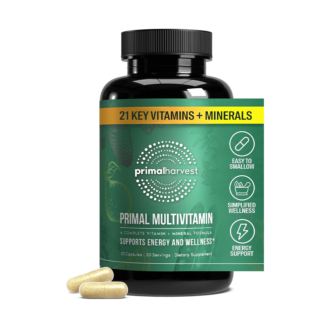 Primal Harvest Daily Multivitamin 21 Vitamins & Minerals Complete Daily Supplement 30 Capsules