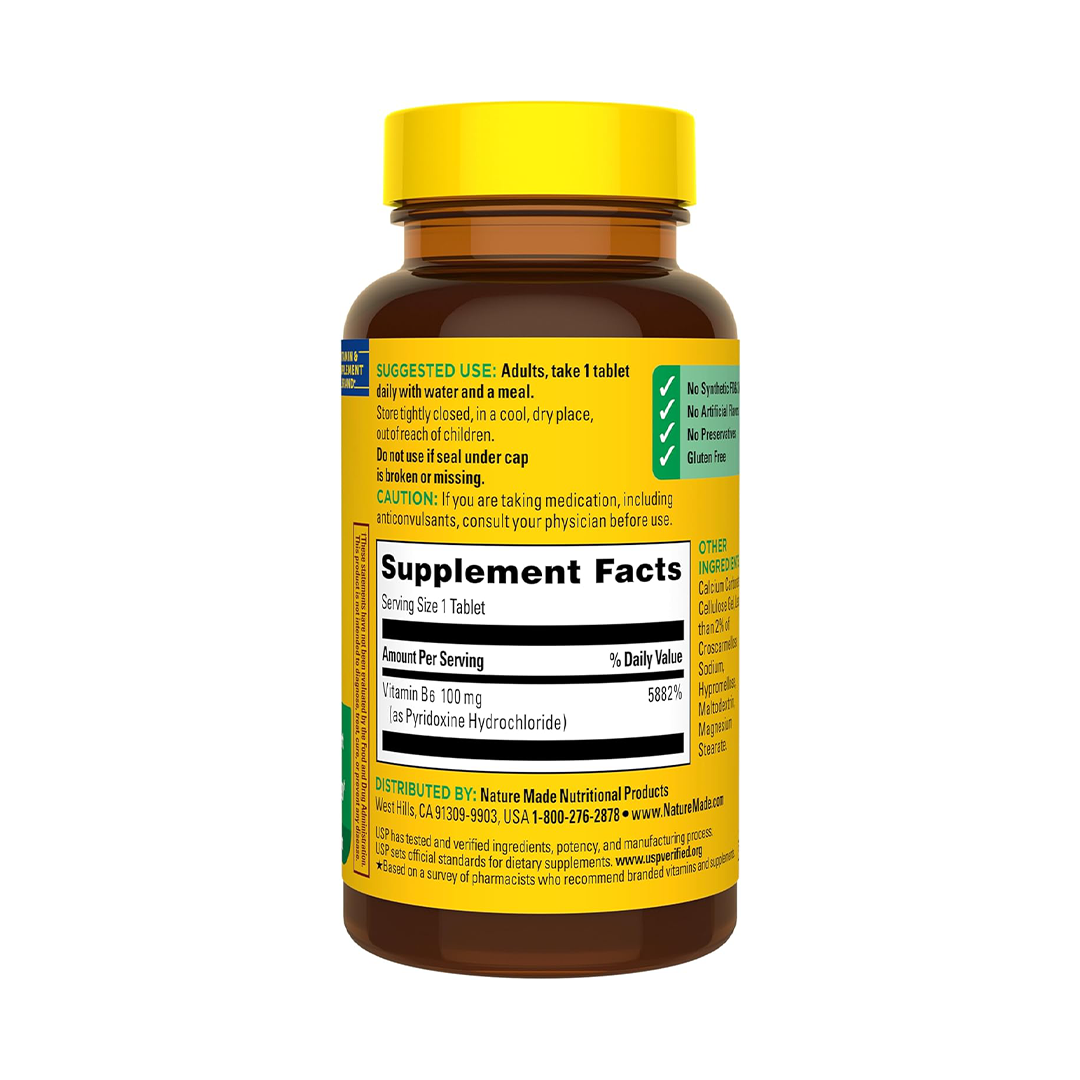 Nature Made Vitamin B6 100mg Tablets